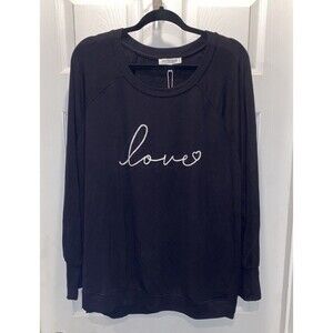 Workshop Republic Clothing Sweater Sz 3X Black W/Love Embroidered On Front NWT